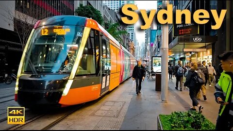 Sydney Australia Walking Tour - George Street Evening Rush | 4 K video