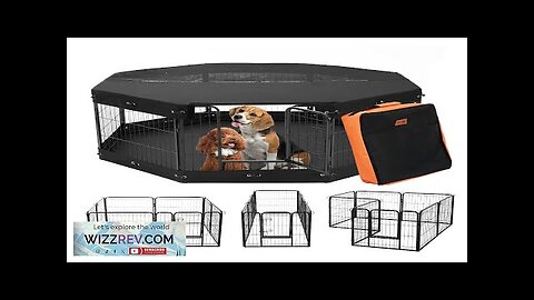 Dog Playpen 8 Panels Foldable Metal Dog Exercise Pen with Cover Pad Review