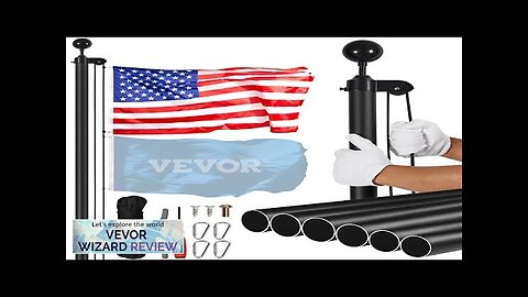 VEVOR 30FT Detachable Flagpole Kit Heavy Duty Aluminum Flag Pole American Black Review