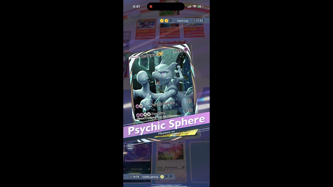 Part 1/1 Pokémon TCG Pocket PVP Gameplay #3 Mewtwo ex VS Volcarona