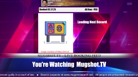 Mugshot TV - Live Arrest Booking Video Stream