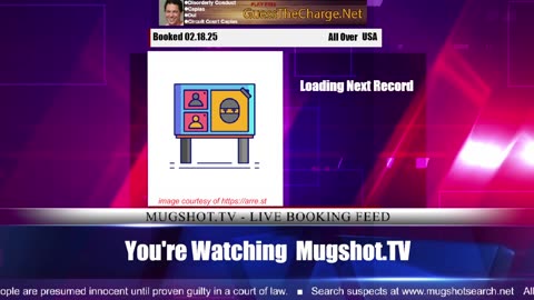 Mugshot TV - Live Arrest Booking Video Stream