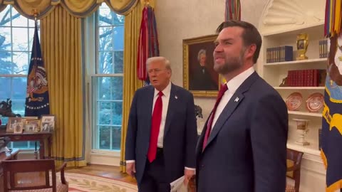 VP JD Vance enters the Oval Office for the first time (ever)