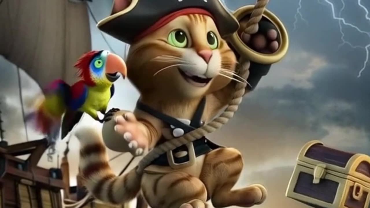 🏴☠️ Ocean Pirate Cat Adventure – Funny Pirate Cat Animation | Pirate Cat Cartoon