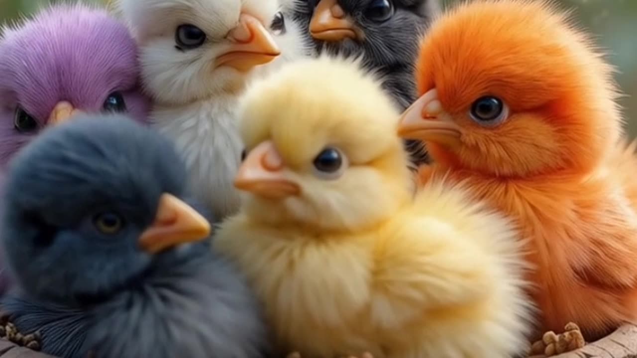 Cute chicks chirping-baby in bucket