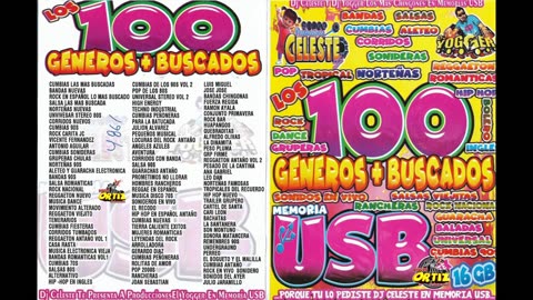 USB 100 GENEROS + BUSCADOS!! CELESTE---Discos Ortiz 2025