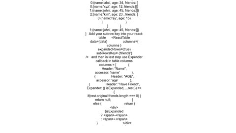 Expand subcomponent rows by default with react-table