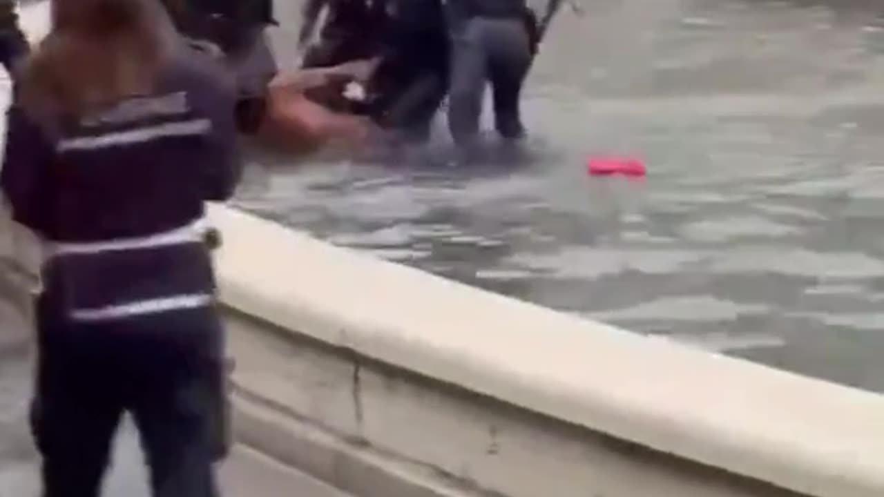 African Migrant naked in fountain - Italy