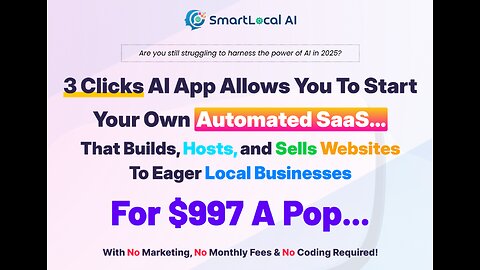 SmartLocal AI Review: Build, Host, and Sell Websites Automatically to Local Businesses.