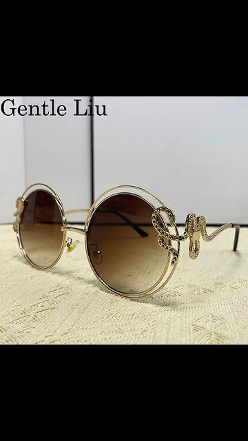 Vintage Round Sunglasses Women Oversized 2025 Luxury Brand Shades