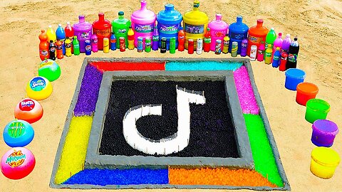 How to make Tiktok Logo with Cement, Rainbow Orbeez, Balloons Monster, Coca Cola vs Mentos and Fanta