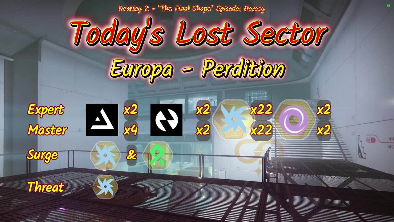 Destiny 2: 2-23-25 Perdition is the Lost Sector. Arc/Strand Surge.