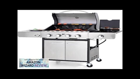 Sophia & William 4-Burner Gas BBQ Grill with Side Burner and Porcelain-Enameled Review