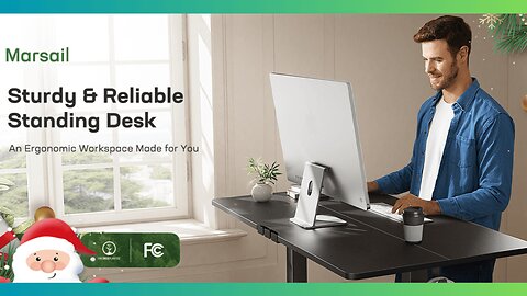 Marsail Electric Standing Desk Adjustable Height, 48 x 24 Inch Sit Stand up Desk for Home Office