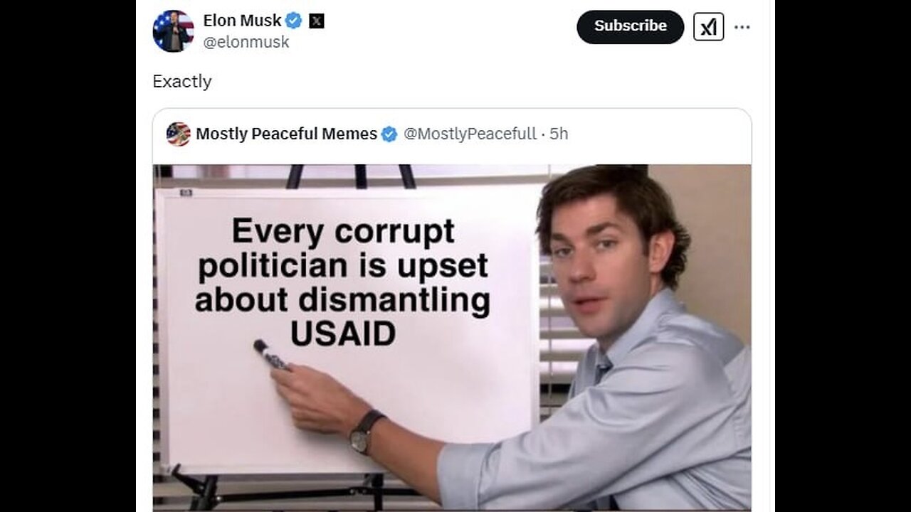 “Every corrupt politician is upset about dismantling USAID…” - Elon Musk