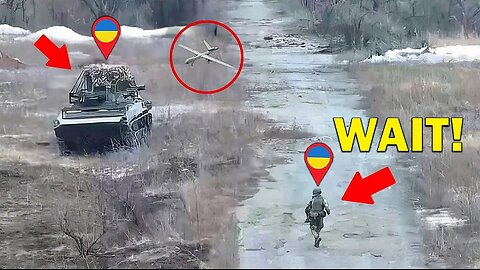 Russian FPV Drones Ambush and Devastate Large Ukrainian Tank Convoy