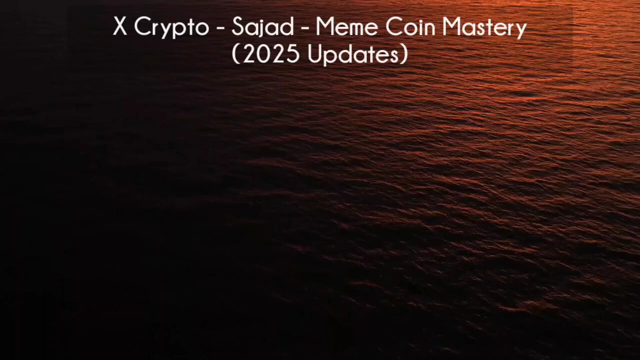 (courseslibrary.com)X Crypto - Sajad - Meme Coin Mastery (2025 Updates) Course download