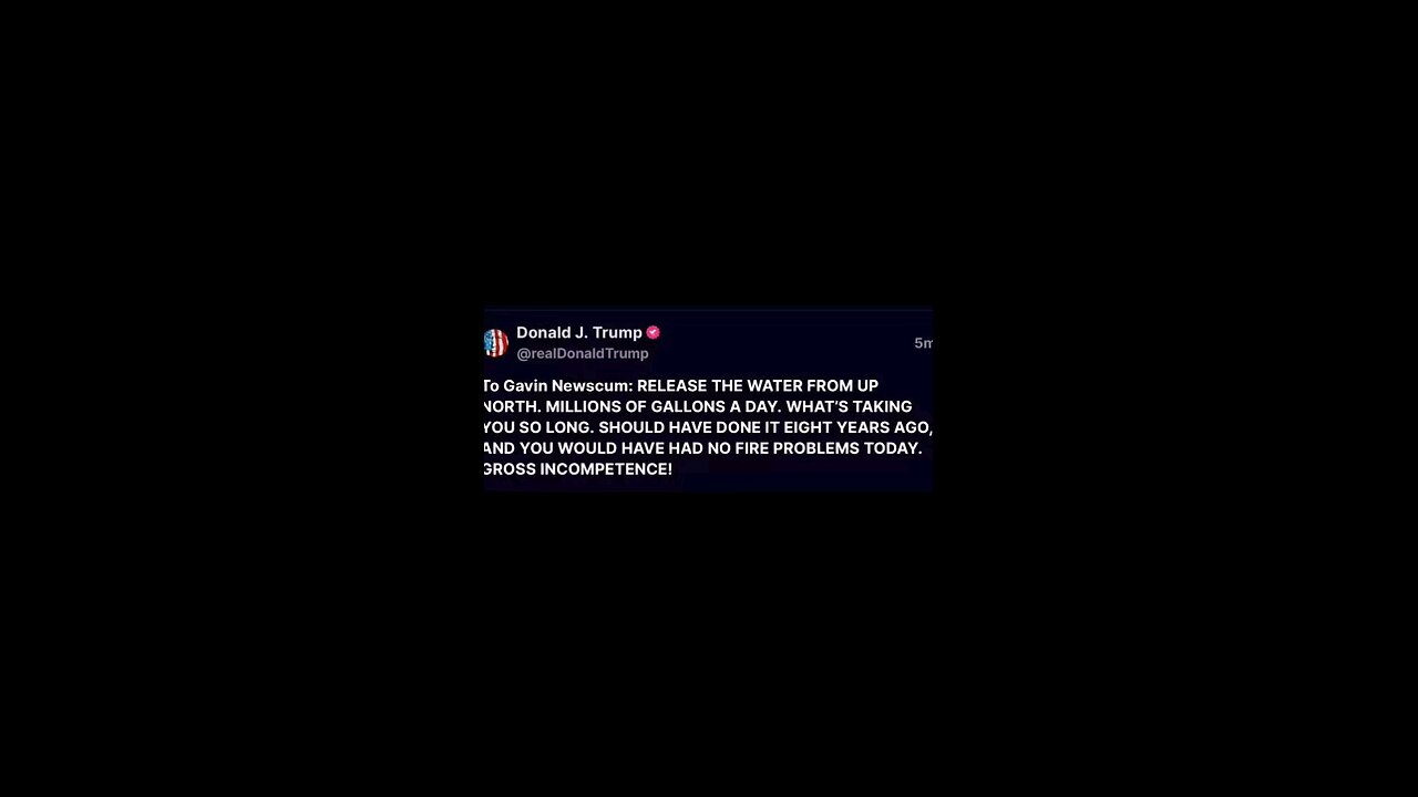President Trump just issued this statement. #GavinNewsom #CaliforniaFires