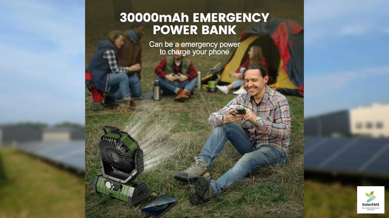 Odoland 30000mAh Camping Fan with LED Lantern