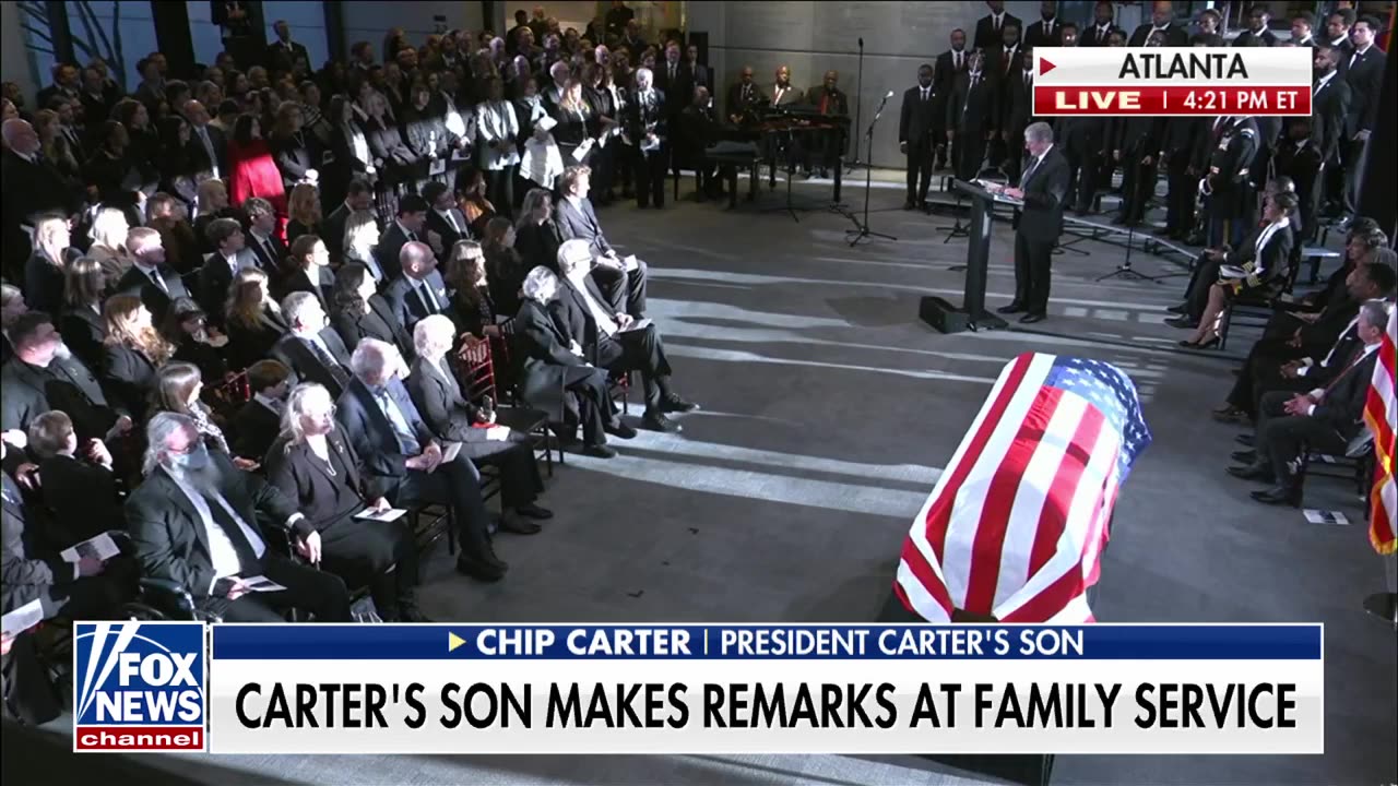 Jimmy Carter's son shares emotional story at Atlanta service