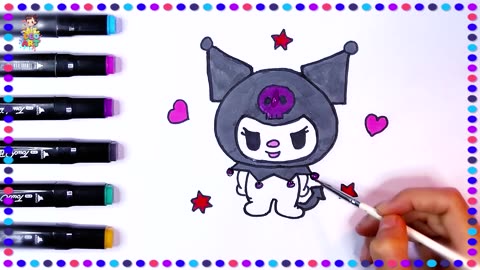 Glitter Kuromi art tutorial