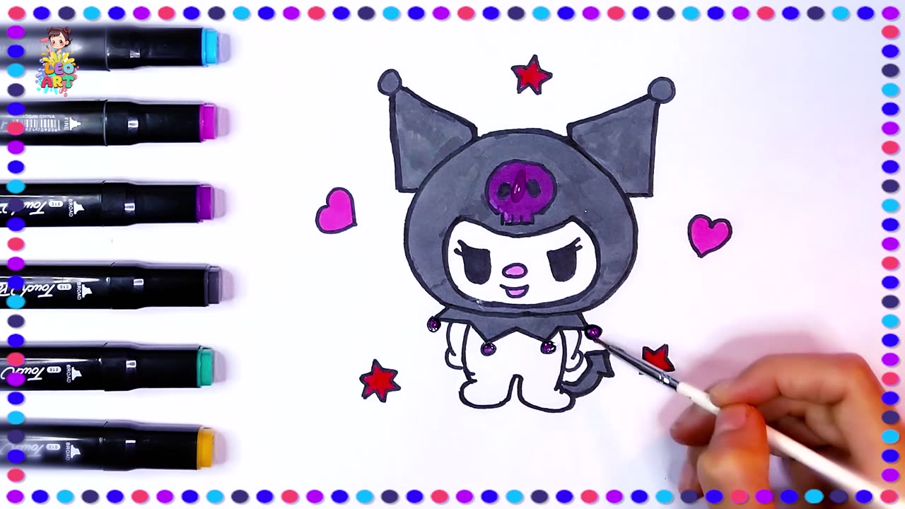 Glitter Kuromi art tutorial