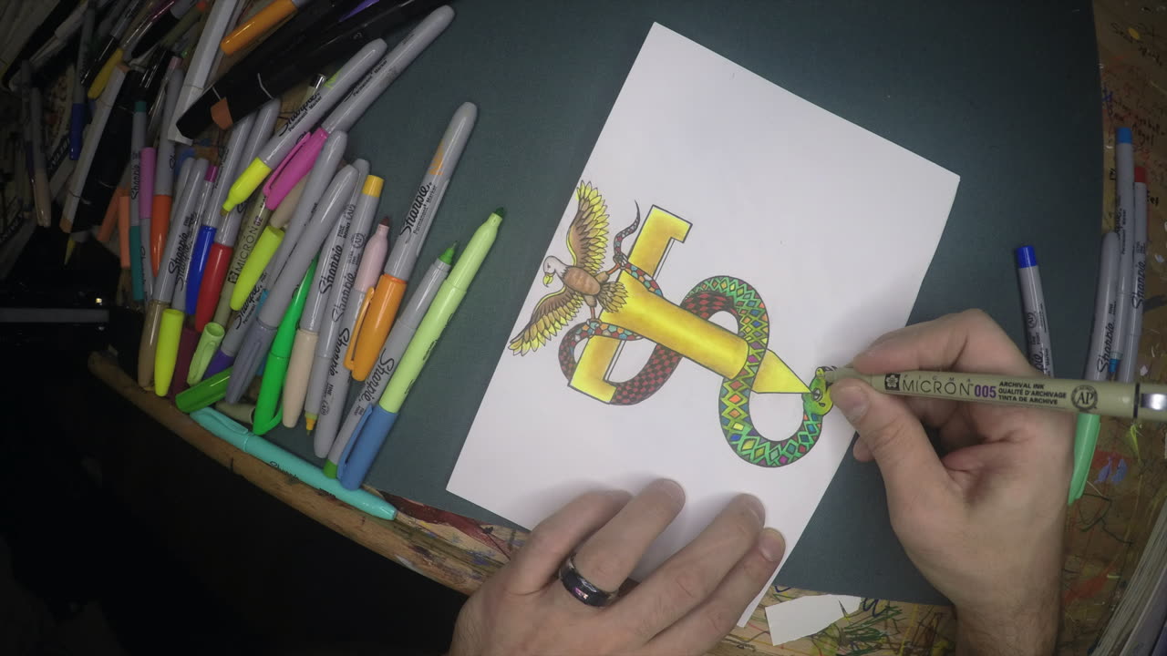 Trump Vs. The Snake... Let the Golden Age Begin.. hand-drawn ART Time-lapse by ARTofDiNo.com