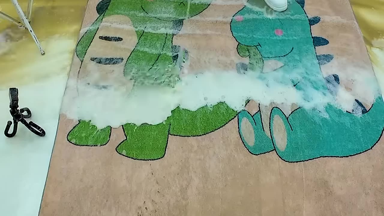 The Surprise Under The Mud - The Beautiful Dinosaur Carpet Gradually Revealed #shorts
