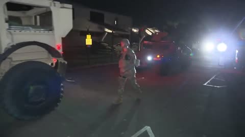 The California National Guard arrived at an Ontario airport this evening, ready to