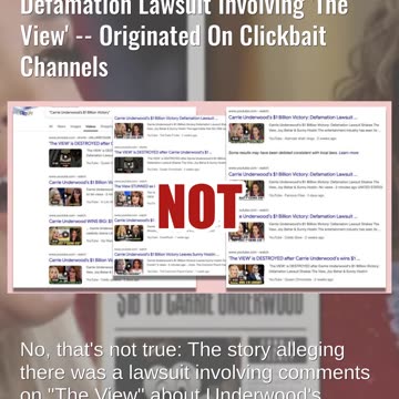 Fact Check: NO Evidence Carrie Underwood Won $1 Billion Defamation Lawsuit Involving 'The View'