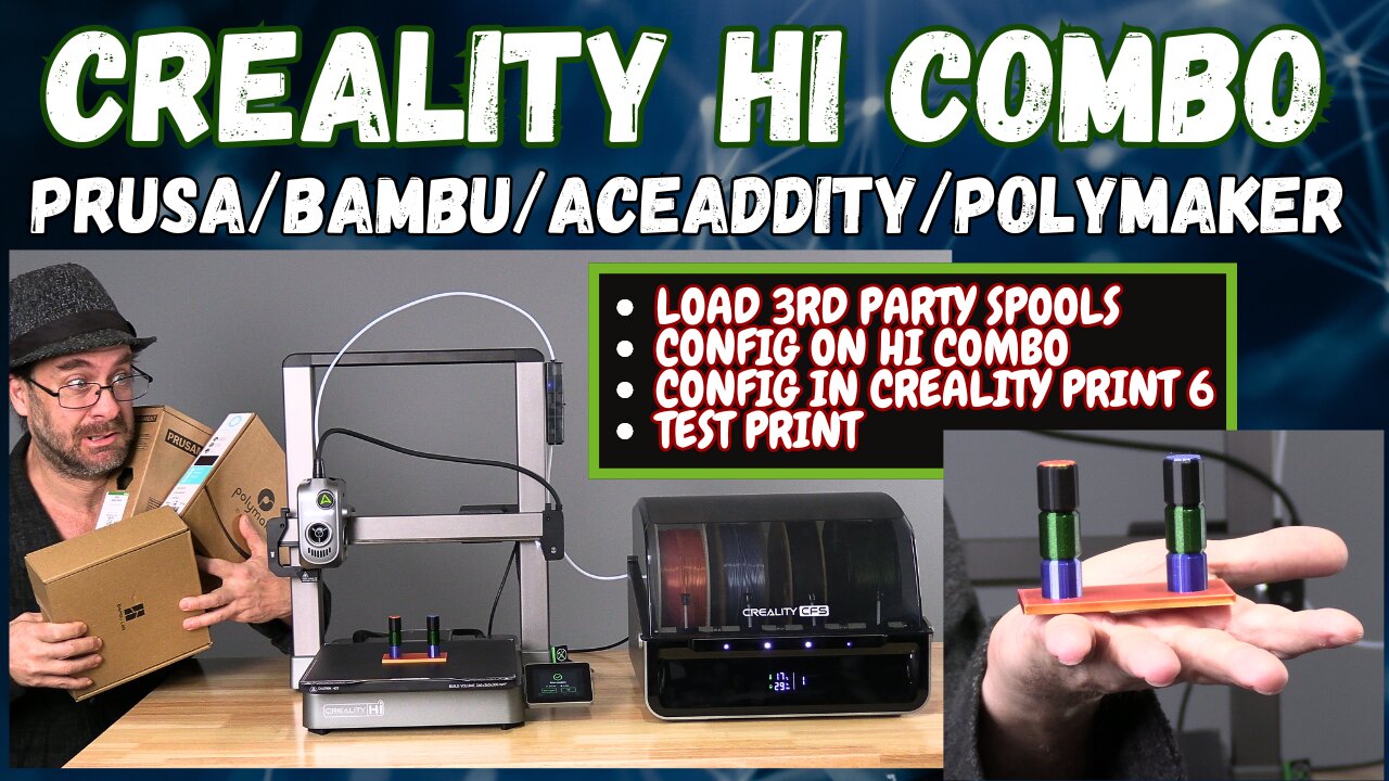 How to use 3rd party NON RFID filament on Creality Hi Combo - BONUS 4 Brand Test print