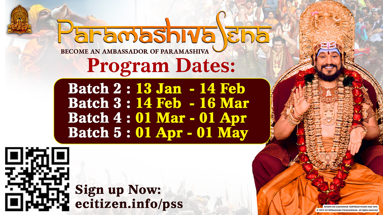 Bhagavan Sri Nithyananda Paramashivam’s Live Darshan