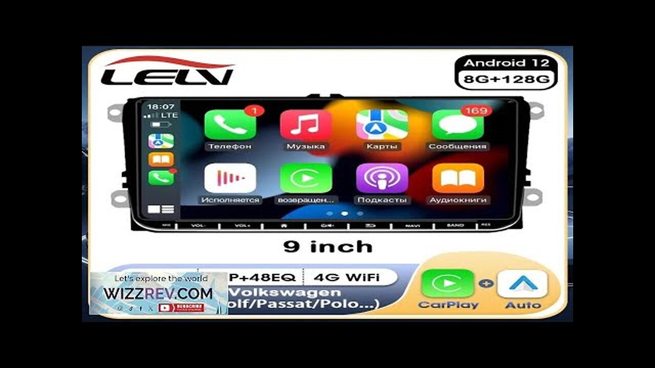 Lelv 9" Carplay Radio Multimedia For VW Volkswagen Passat CC Scirocco Sharan Review