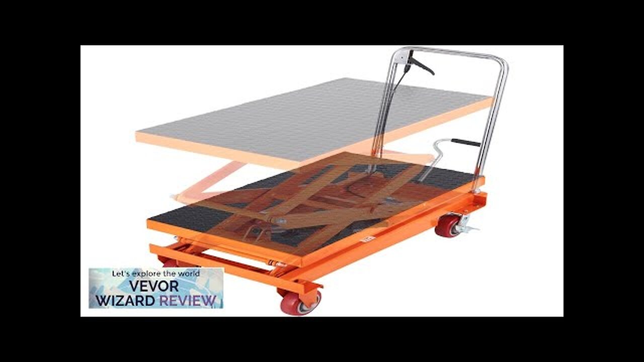 VEVOR Hydraulic Lift Table Cart 770lbs Capacity 59" Lifting Height Manual Double Review