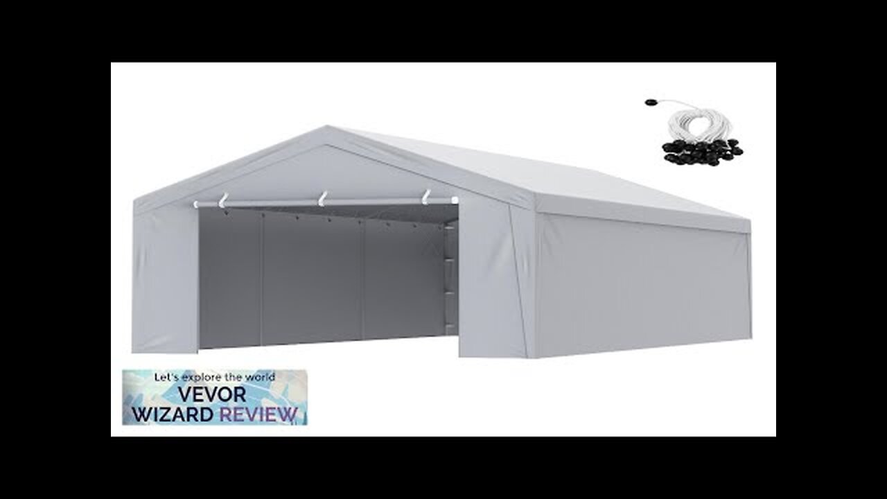 VEVOR Carport Replacement Canopy Cover Top + Side Wall 10 x 20 Review