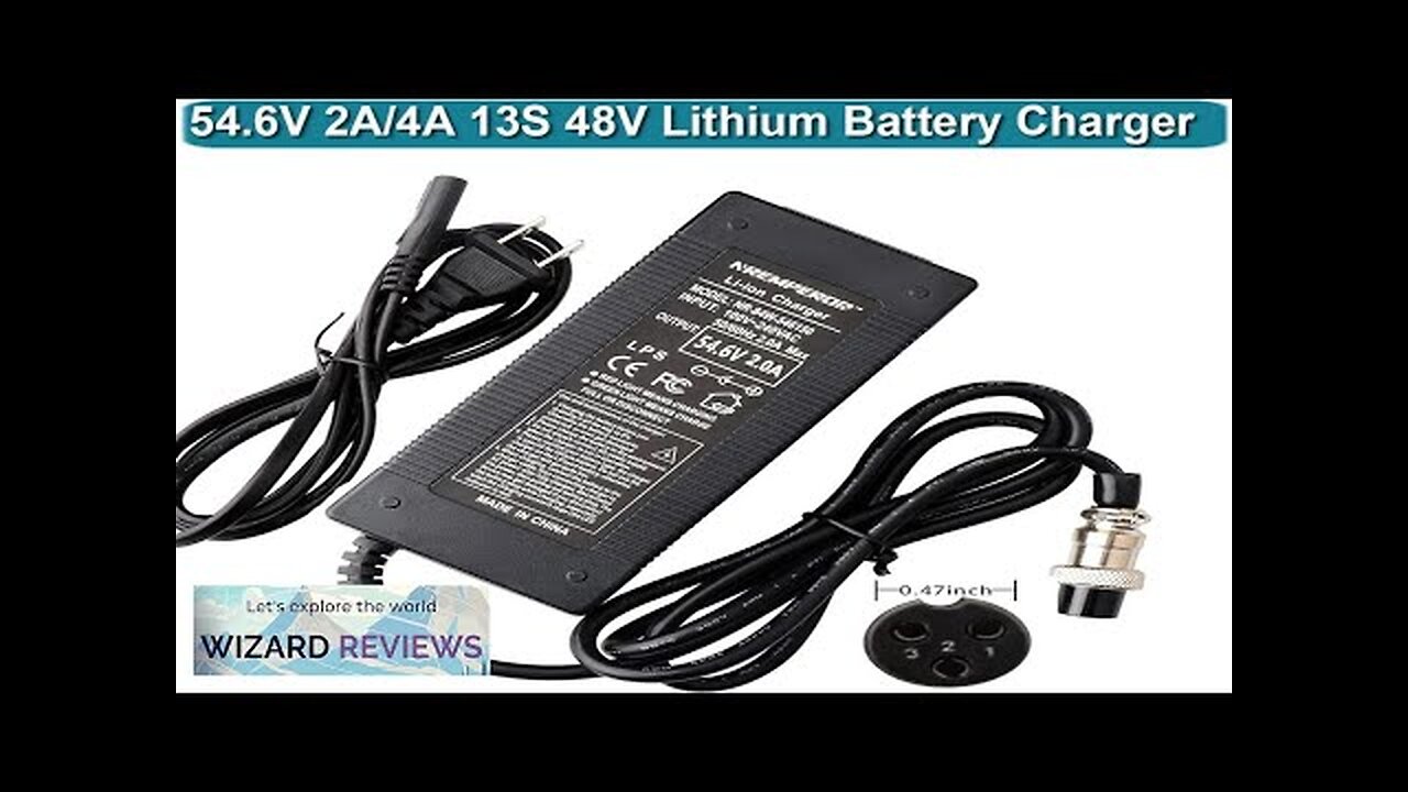 54.6V 2A 4A Power Supply Adapter Charger 3 Prong Jack GX16 Review