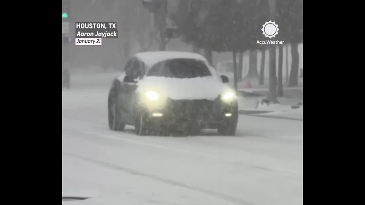 HOUSTON TEXAS🏘️🌨️🦮🚶‍♂️HIT BY RARE HISTORIC SNOWSTORM🛣️❄️🚗💫