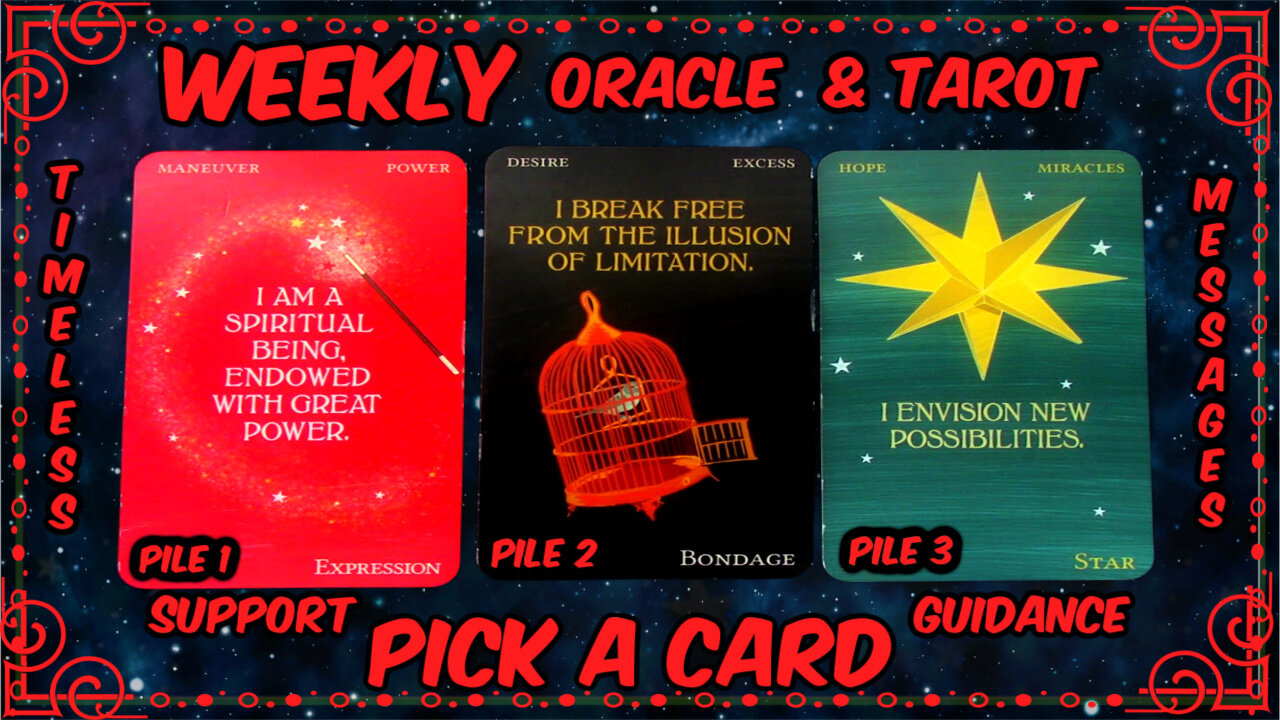 Pick A Card Oracle & Tarot🕛Timeless Messages From The Universe 🌌 Weekly Guidance & Support😄🦄🌈