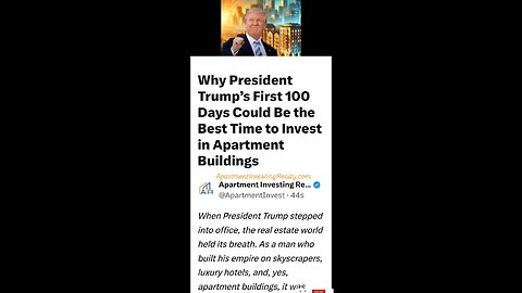 Trump's First 100 Day ~ Best Time to Invest