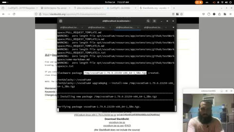 Vscodium (vscode without telemetry) setup on slackware