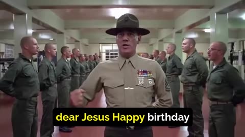 Military - Holidays Christmas Movie A Full Metal Jacket Marine Corps Happy Birthday Jesus