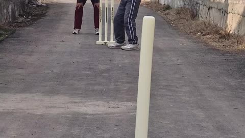 Playing street cricket