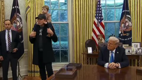 Elon Musk answers questions from the press with President Trump