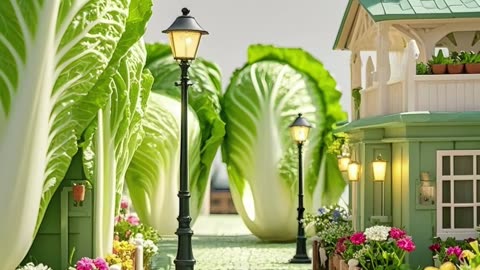 Baby cabbage creative production of buildings, clothing, playgrounds, so beautiful #Creative