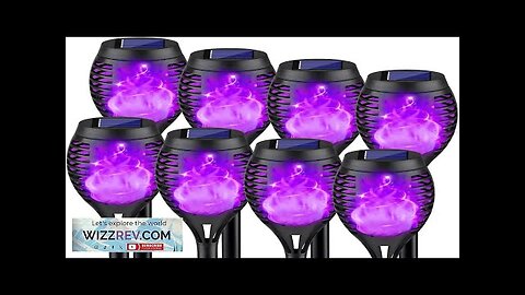 8Pack Halloween Decorations Outdoor Halloween Solar Lights with Purple Flame for Halloween Review