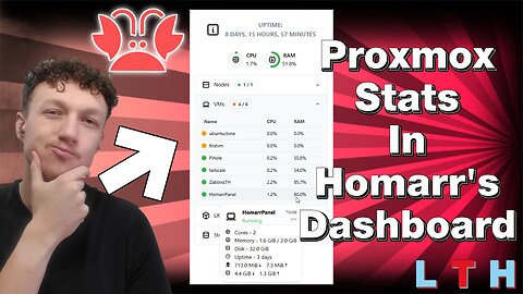 EP 14 | How to Setup a Homelab | Install Proxmox Live Usage Statistics In The Homarr Dashboard