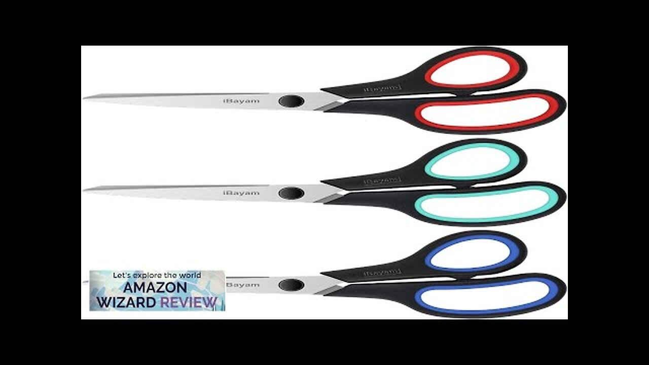 Scissors iBayam 8" Multipurpose Scissors Bulk 3-Pack Ultra Sharp Blade Shears Review