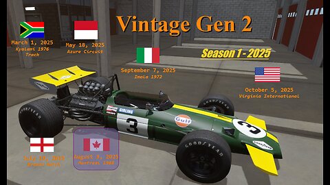 FORMULA VINTAGE GEN 2 - SEASON 1 – RACE 4 of 6 Montreal 1988 Circuit