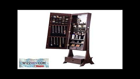 VEVOR Mirror Jewelry Cabinet Standing Mirror with Storage Full Length Brown Review