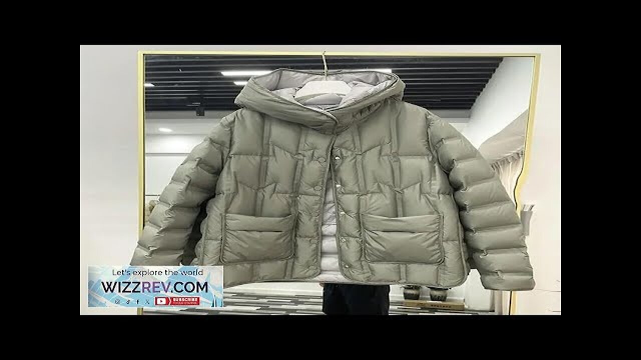 90% White Duck Down Women Down Jackets 2023 New Female Stand Collar Review